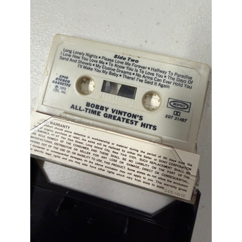 Bobby Vinton All-Time‎ Greatest Hits Cassette Tape Epic 1972 EGT 31487 Vintage